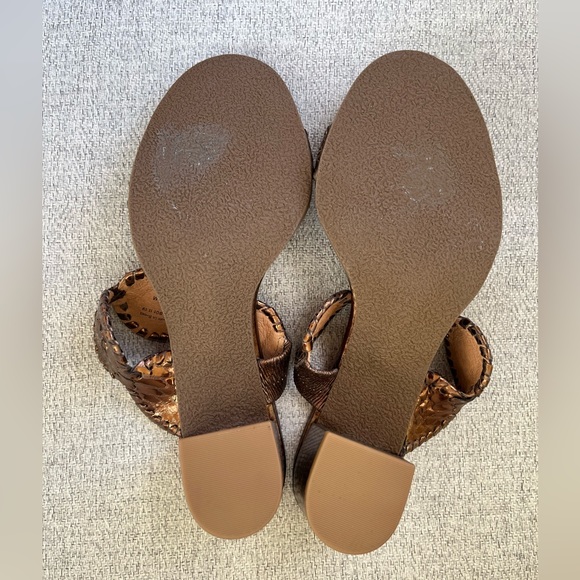 Jack Rogers Lauren Mid heeled Bronze Metallic Sandals Size 8.5 Slip On - Picture 6 of 6
